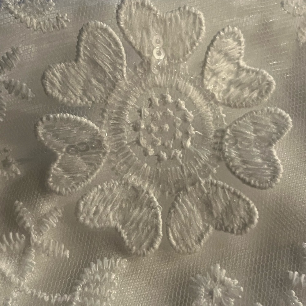 Refined Glow White 3D Embroidered Sequin Strapless Maxi Dress By Lulus XL NEW - Picture 5 of 7